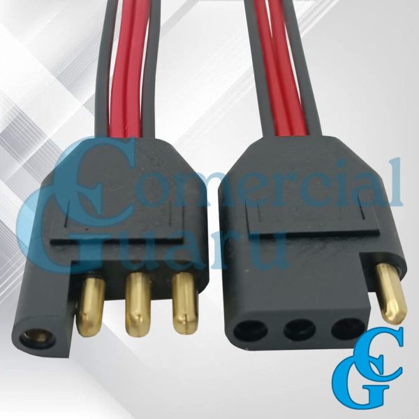 Conector plugue polarizado 4 vias fio 1,5mm² 3
